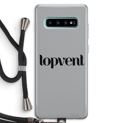 Topvent Grijs Zwart: Samsung Galaxy S10 Plus Transparant Hoesje met koord