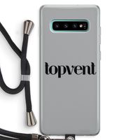 Topvent Grijs Zwart: Samsung Galaxy S10 Plus Transparant Hoesje met koord