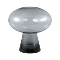 PTMD Minty Grey glass vase round on foot L - thumbnail