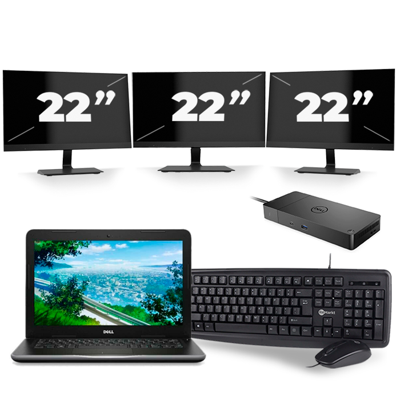 Dell Latitude 3380 - Intel Core i3-6e Generatie - 13 inch - 8GB RAM - 256GB SSD - Windows 11 + 3x 22 inch Monitor