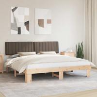 Bedframe met Gevoerd Hoofdgedeelte Taupe 200 x 200 cm