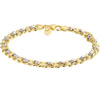 Armband Zilgold Geslepen Gourmet wit-en geelgoud met zilveren kern 6,2 mm 19 cm