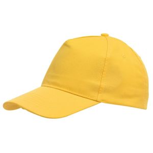 Baseball cap 5-panel geel met klittenbandsluiting voor volwassenen   -