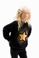 Sweatshirt met glitterster - thumbnail