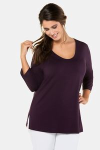 Ulla Popken Shirt, slim fit, zijsplitten - Grote Maten