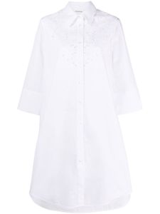 P.A.R.O.S.H. robe-chemise à broderie anglaise - Blanc