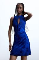 Jurk nachtelijke tuin - BLUE - L