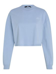 Karl Lagerfeld sweat Signature en coton biologique - Bleu