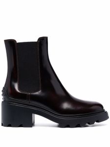 Tod's bottines chelsea en cuir à talon épais - Rouge