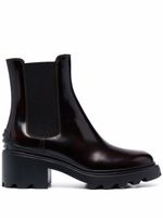 Tod's bottines chelsea en cuir à talon épais - Rouge