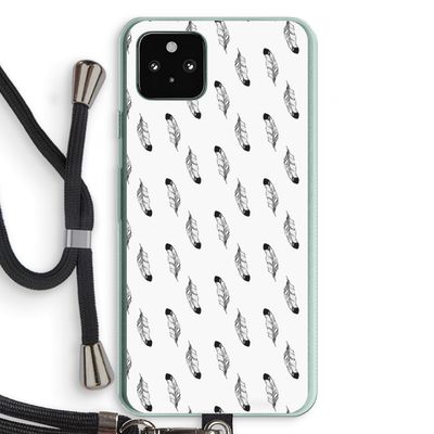 Pluimen: Pixel 5a 5G Transparant Hoesje met koord