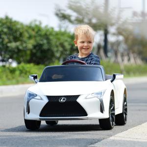 Lexus 12V Elektrische Auto voor Kinderen Officieel Gelicentieerd 2,4G Afstandsbediening LED-Verlichting Muziek en Verhaal Vering Wit