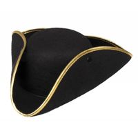 Piratenhoed zwart voor volwassenen - Verkleed hoeden - Volwassenen - Verkleedhoofddeksels - thumbnail