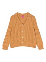 Cashmere in Love Kids cardigan Dorset en maille torsadée - Jaune