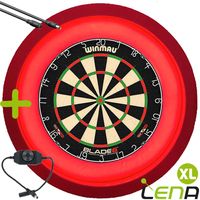 LENA Dartbord Verlichting Super Deluxe (Rood ) + Dimmer + Verlengkabel (2.5m1) - thumbnail