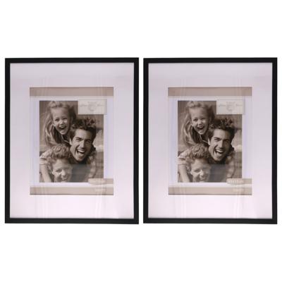 Fotolijstje Paris - 2x - 40 x 50 cm - zwart - met passe partout - 28 x 35 cm - hout