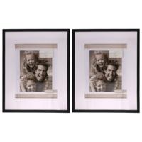 Fotolijstje Paris - 2x - 40 x 50 cm - zwart - met passe partout - 28 x 35 cm - hout