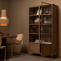 WOOOD Vitrinekast 'Ronja' 189 x 110cm, kleur Military Brown