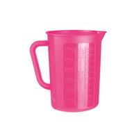 Keuken maatbeker/mengbeker - kunststof - fuchsia roze - 1400 ml - thumbnail