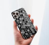 iPhone mobiel stickers Patroon met zwarte vijfhoeken