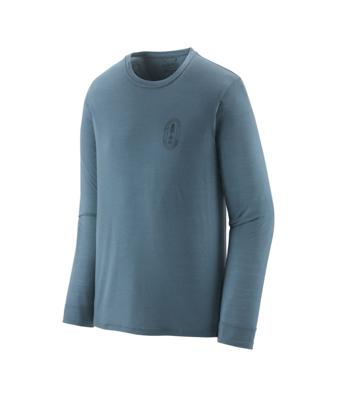 Patagonia L/S Cap Cool Merino Blend Graphic Shirt Heren Clean Climb Bloom: Utility Blue M