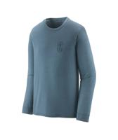 Patagonia L/S Cap Cool Merino Blend Graphic Shirt Heren Clean Climb Bloom: Utility Blue M