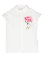 Monnalisa chemise en coton à fleurs - Blanc - thumbnail