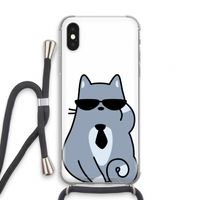 Cool cat: iPhone XS Transparant Hoesje met koord