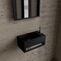 Fonteinset BWS Solid Surface Met Handdoekhouder Rechts Zwart Chroom Boss & Wessing