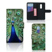 OnePlus 6 Telefoonhoesje met Pasjes Pauw - thumbnail