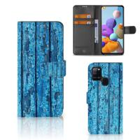 Samsung Galaxy A21s | Book Style Case | Wood Blue
