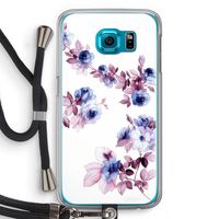 Waterverf bloemen: Samsung Galaxy S6 Transparant Hoesje met koord