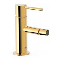 Bidetkraan Tres Study | Opbouw | Mengkraan | 1-hendel | Rond | 24k Goud glans