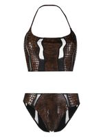 Gianfranco Ferré Pre-Owned bikini à effet peau de crocodile (années 2000) - Marron