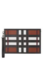 Burberry pochette zippée à carreaux - Marron Burberry pochette zippée à carreaux - Marron
