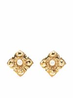 CHANEL Pre-Owned boucles d'oreilles clip Rhombus à perles (années 1990)