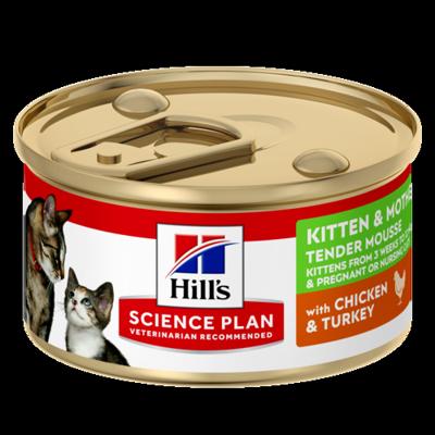 Hill&apos;s Science Plan Kitten & Mother Tender Mousse met Kip en Kalkoen natvoer kat 24x85 gram