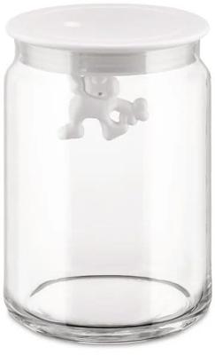 Alessi Voorraadpot Gianni A Little Man Holding On Tight - AMDR05 W - Wit - 900 ml - door Mattia Di Rosa