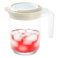 Sapkan / Schenkkan karaf met deksel - 1500 ml - beige - kunststof - met mix en navul dop