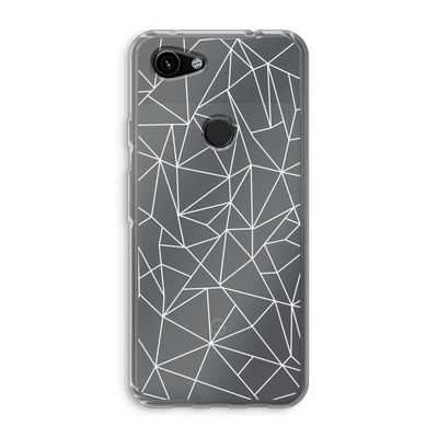 Geometrische lijnen wit: Google Pixel 3a Transparant Hoesje