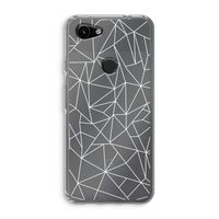 Geometrische lijnen wit: Google Pixel 3a Transparant Hoesje Geometrische lijnen wit: Google Pixel 3a Transparant Hoesje