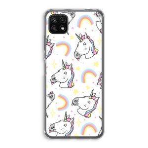 Rainbow Unicorn: Samsung Galaxy A22 5G Transparant Hoesje