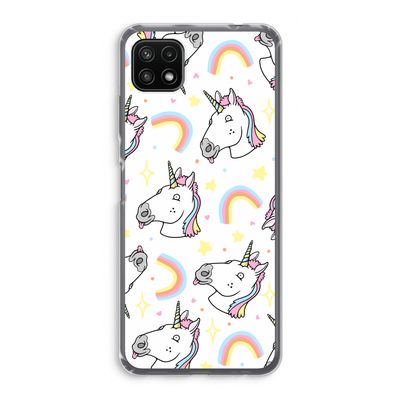 Rainbow Unicorn: Samsung Galaxy A22 5G Transparant Hoesje