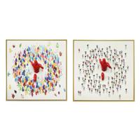 Schilderij Home ESPRIT Mannen Modern 80 x 3,5 x 80 cm (2 Stuks)