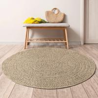 VidaXL Vloerkleed zizur binnen en buiten ø 200 cm jute look