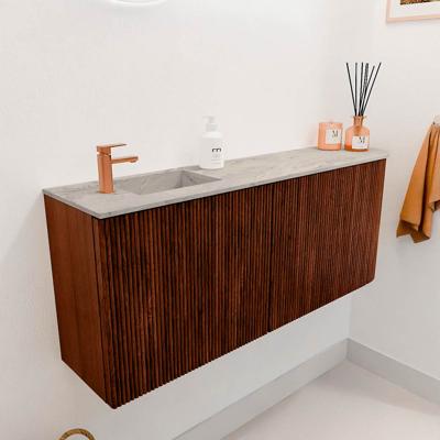 Toiletmeubel Mondiaz Joya Dlux | 101.6 cm | Meubelkleur Ruby | Faye wastafel Glace Wasbak Links | 1 kraangat