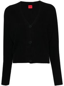 HUGO cardigan en maille à design nervuré - Noir