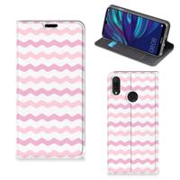 Huawei Y7 hoesje Y7 Pro (2019) | Hoesje met Magneet | Waves Roze