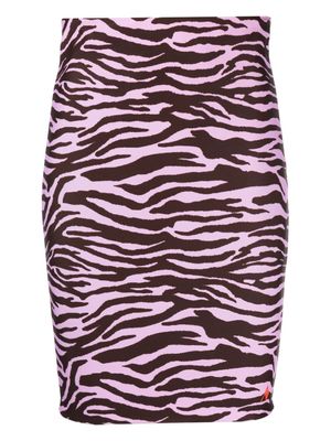 The Attico jupe crayon à motif zébré - Rose