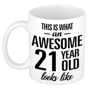 Awesome 21 year cadeau mok / beker 300 ml